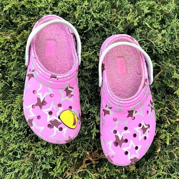 Crocs Kids Classic Lined Disco Dance Party Clogs‎  Size J 1 Pink Sandals - Picture 5 of 14
